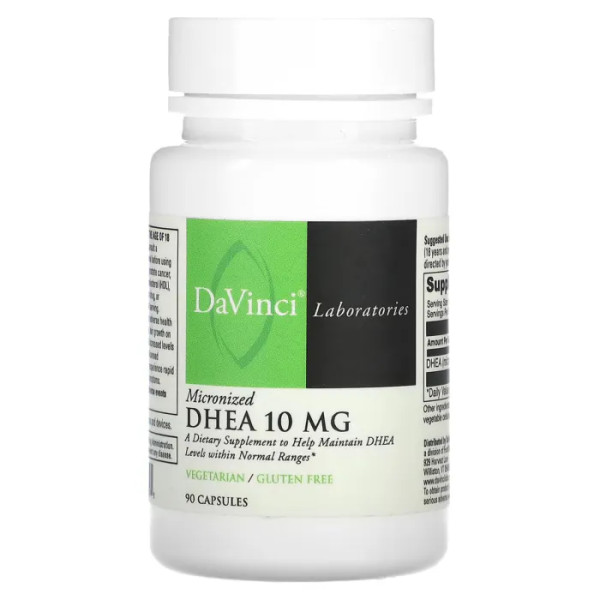 ДГЭА (дегидроэпиандростерон), Micronized DHEA, DaVinci Laboratories of Vermont, 10 мг, 90 капсул