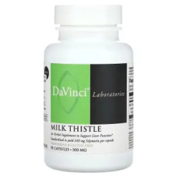 Розторопша 300 мг для підтримки печінки, Milk Thistle DaVinci Laboratories of Vermont, 90 капсул