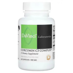Куркумін 500 мг, Curcumin C3 Complex DaVinci Laboratories of Vermont, 60 капсул