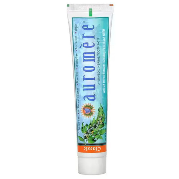 Зубна паста з солодкою (аюрведична), Ayurvedic Herbal Toothpaste, Auromere, 117 г (75 мл)