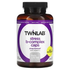 Вітаміни групи В (комплекс), Twinlab Stress B-Complex, 100 капсул