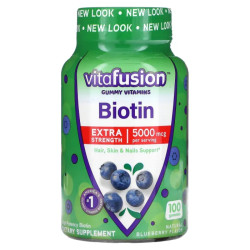 Біотин 5000 мкг для волосся, шкіри та нігтів, VitaFusion Biotin Hair Skin Nails Support, 100 жувальних таблеток