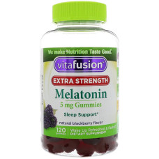 Мелатонін 5 мг, жувальні, натуральний смак ожини, VitaFusion Extra Strength Melatonin, 120 жувальних таблеток