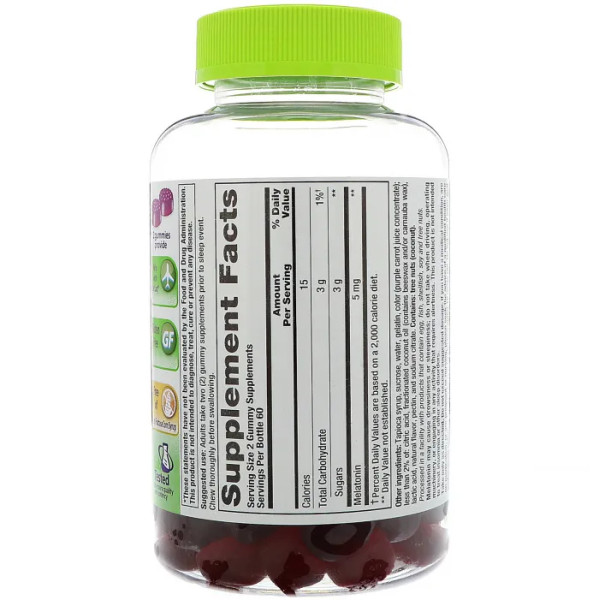 Мелатонин, натуральный вкус ежевики, Extra Strength Melatonin, VitaFusion, 5 мг, 120 жевательных таблеток