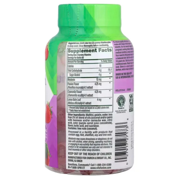 Мелатонін, Max Strength Melatonin, VitaFusion, максимальна сила, полуниця, 10 мг, 100 жувальних таблеток