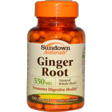 Корінь імбиру 550 мг, Sundown Naturals Ginger Root, 100 капсул