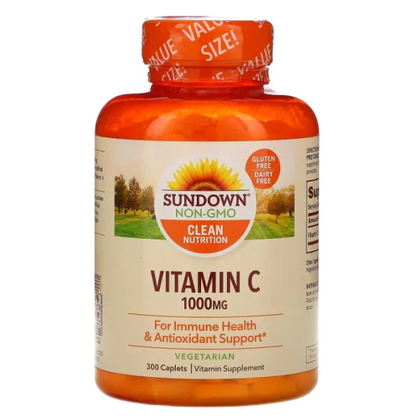 Витамин С, Vitamin C, Sundown Naturals, 1000 мг, 300 каплет