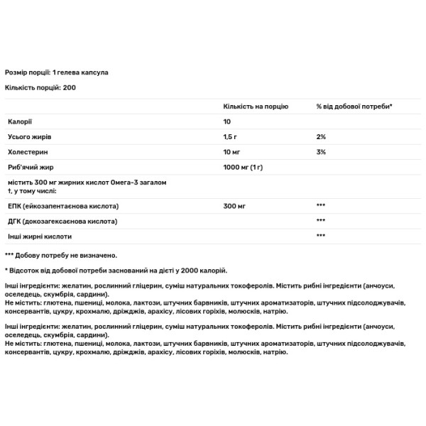 Риб'ячий жир, Fish Oil, Sundown Naturals, 1000 мг, 200 гелевих капсул