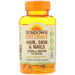 Вітаміни для волосся, шкіри та нігтів, Sundown Naturals Hair, Skin & Nails, 120 таблеток