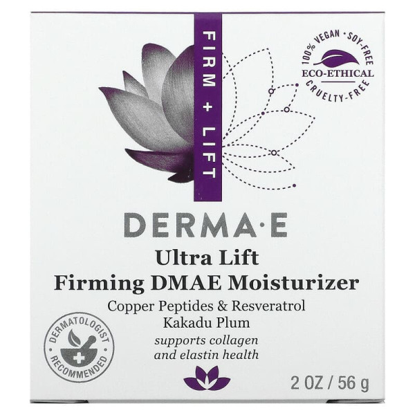 Зволожуючий крем для обличчя з DMAE, Ultra Lift Firming DMAE, Derma E, (56 г)