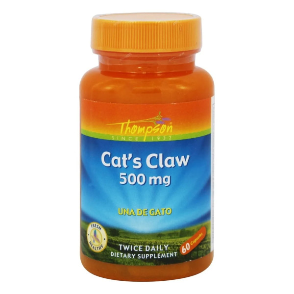 Котячий кіготь, екстракт кори, Cat's Claw, Thompson, 500 мг, 60 капсул