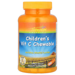 Витамин C для детей жевательный, Thompson Children's Vitamin C Chewable, апельсин, 100 жевательных таблеток