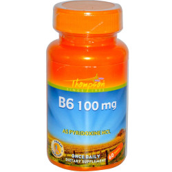 Вітамін В6, Thompson Vitamin B-6, 100 мг, 60 таблеток