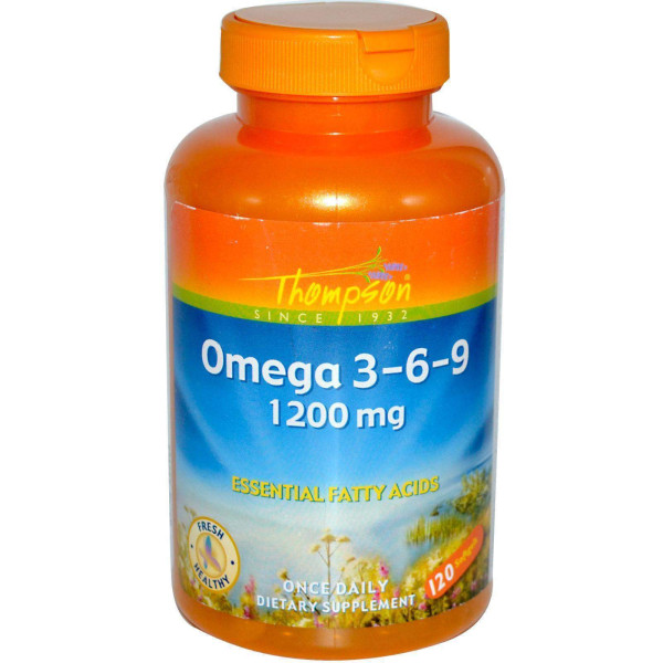 Омега 3 6 9, Omega 3-6-9, Thompson, 1200 мг, 120 капсул
