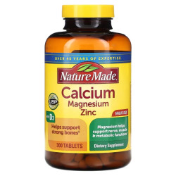 Кальций магний цинк витамин D3, Nature Made Calcium Magnesium Zinc with D3, 300 таблеток