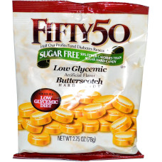 Льодяники без цукру, Hard Candy Fifty 50, низький глікемічний індекс, 78 г