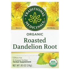 Чай з кореня кульбаби, без кофеїну, Traditional Medicinals Dandelion Root, 16 пакетиків, 48 г
