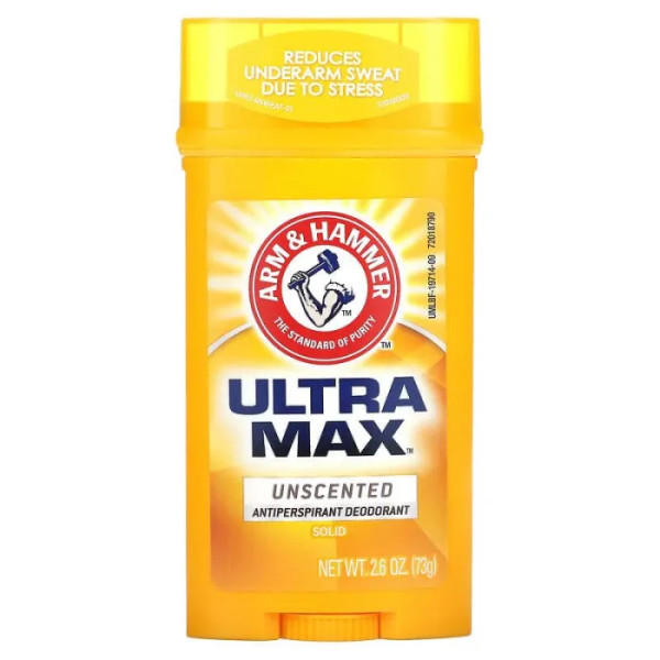 Дезодорант-антиперспірант твердий, UltraMax, Arm & Hammer, без запаху, 73 г