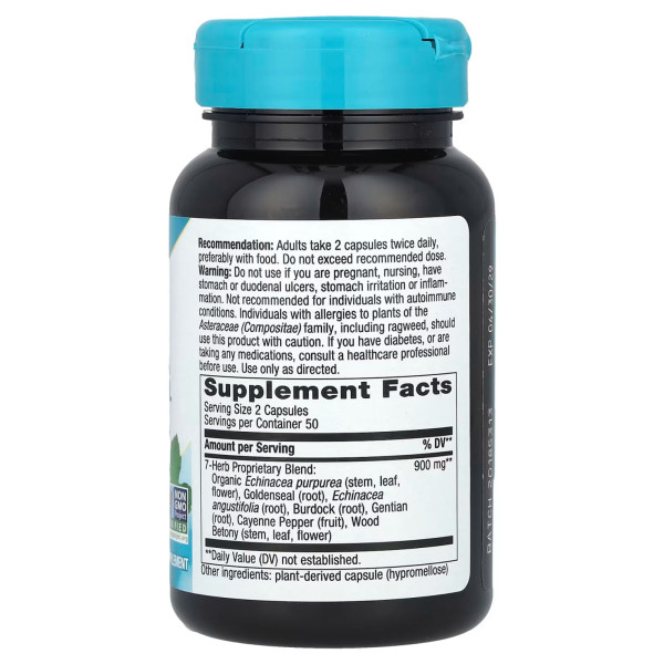 Ехінацея та гідрастіс, Echinacea Goldenseal, Nature's Way, 900 мг, 100 веганських капсул
