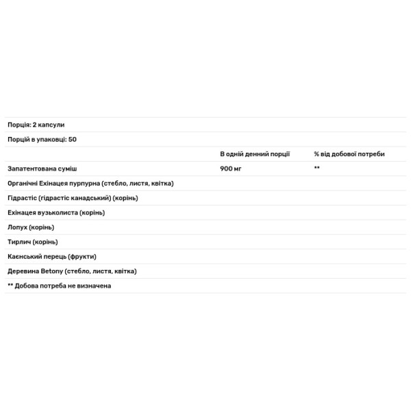 Ехінацея та гідрастіс, Echinacea Goldenseal, Nature's Way, 900 мг, 100 веганських капсул