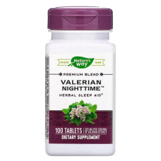 Валериана Nighttime для сна, Nature's Way Valerian Nighttime, без привкуса, 100 таблеток