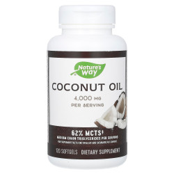 Кокосова олія 4000 мг, Coconut Oil Nature's Way, 120 гелевих капсул (1000 мг на капсулу)