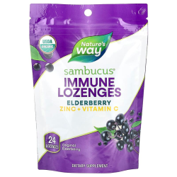 Чорна бузина, Nature's Way Sambucus Elderberry, підтримка імунітету, органік, 24 льодяники