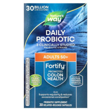 Пробиотики и пребиотики 50 плюс 30 млрд КОЕ, Nature's Way Age 50+ Probiotic + Prebiotics, 30 капсул с отсроченным высвобождением