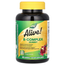 Комплекс вітамінів B, Alive! B-Complex Nature's Way, манго, 60 жувальних пастилок