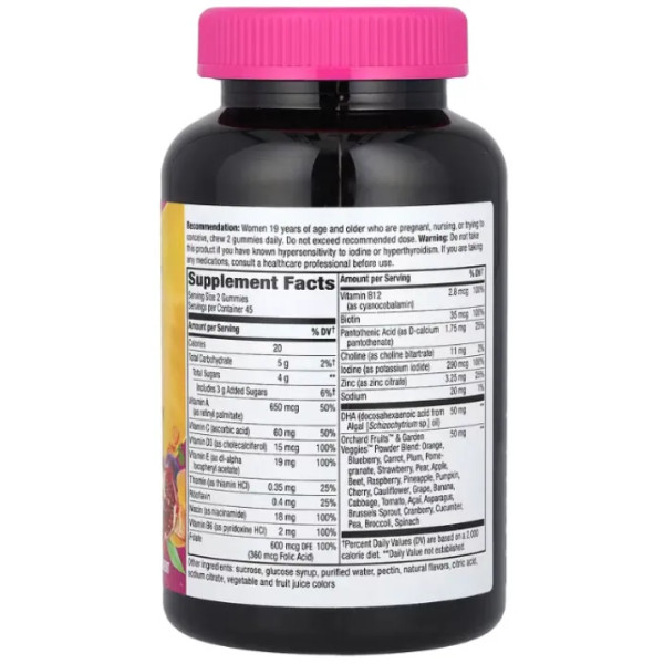 Пренатальные мультивитамины с ДГК, Prenatal Multi-Vitamin with DHA, Nature's Way, Alive! апельсин и малина-лимонад, 90 жевательных конфет