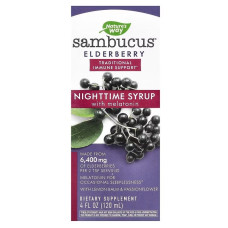 Черная бузина для сна, Sambucus NightTime Nature's Way, ночной сироп с мелатонином, 120 мл