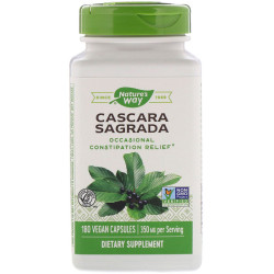 Каскара Саграда 350 мг, Nature's Way Cascara Sagrada, 180 веганских капсул