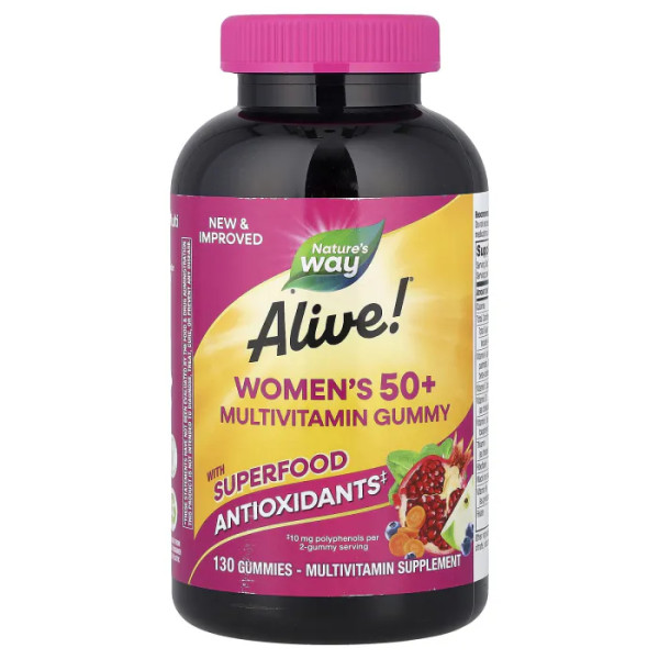 Мультивитамины для женщин после 50, Women's 50+ Gummy Vitamins, Nature's Way, 130 жевательных конфет