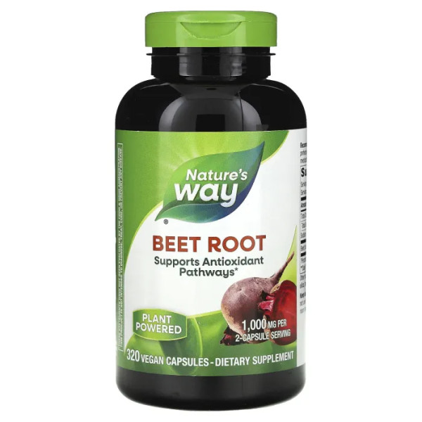 Буряк корінь, Beet Root, Nature's Way, 1000 мг, 320 веганських капсул (500 мг у капсулі)