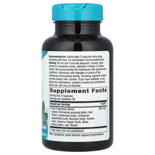 Эхинацея и гидрастис, Echinacea Goldenseal, Nature's Way, 900 мг, премиум-смесь, 180 веганских капсул