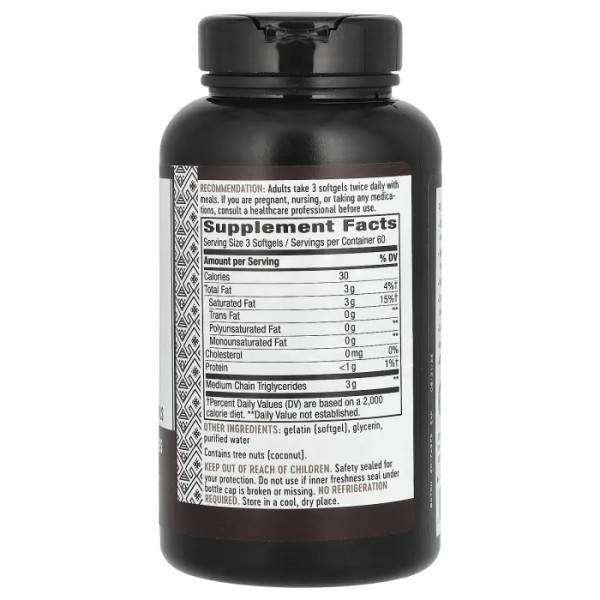 Масло MCT, Coconut MCT Oil, Nature's Way, 180 капсул