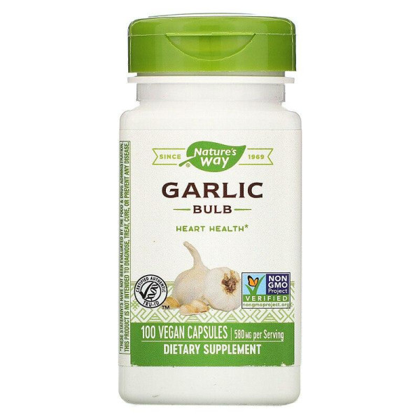 Часник, Garlic, Nature's Way, цибулини, 580 мг, 100 веганських капсул