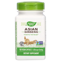 Азиатский женьшень 1120 мг, Nature's Way Asian Ginseng, 100 веганских капсул