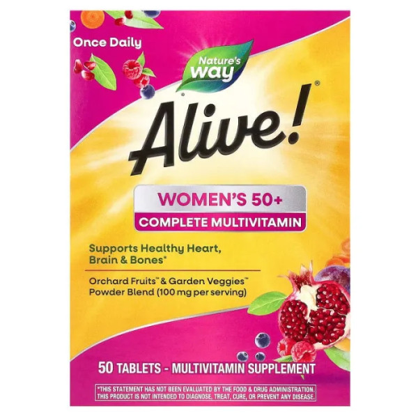 Мультивітаміни для жінок віком від 50 років, Alive! Women's 50+, Nature's Way, 50 таблеток