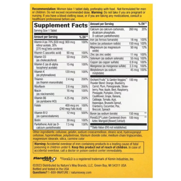 Мультивітаміни для жінок, Alive! Women's Complete Multivitamin, Nature's Way, 50 таблеток
