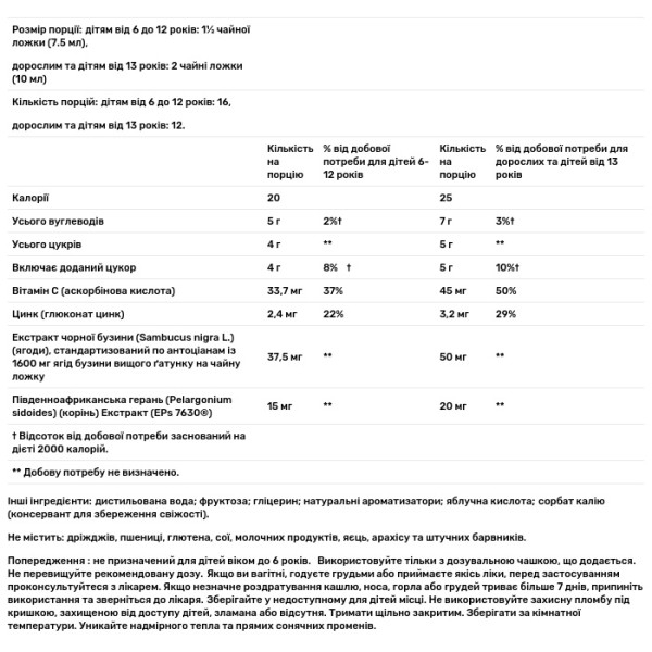 Чорна бузина, сироп для дітей від 6 років та дорослих, Sambucus, Nature's Way, від кашлю, для імунітету, 120 мл