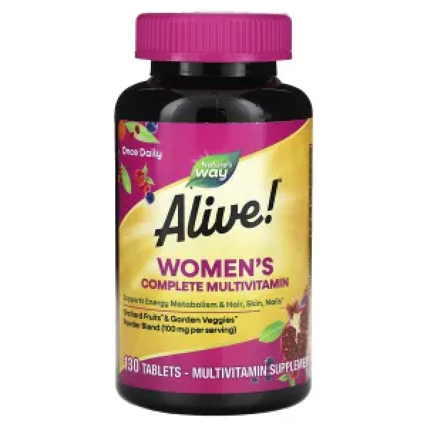 Мультивітаміни для жінок, Women's Complete Multivitamin, Nature's Way, Alive!, 130 таблеток