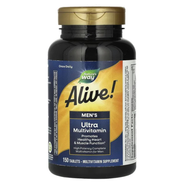 Мультивітаміни для чоловіків Alive! Men's Ultra Multivitamin, Nature's Way, 150 таблеток