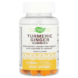 Куркума та імбир, жувальні, смак манго, Nature's Way Turmeric Ginger Gummies, 60 жувальних цукерок