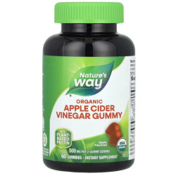 Яблочный уксус Gummies, Nature's Way Apple Cider Vinegar, яблочный вкус, органик, 500 мг, 60 жевательных конфет (250 мг в 1)