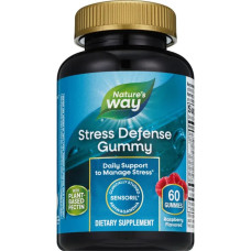 Поддержка при стрессе, Natures Way Stress Defense Gummies, жевательные, вкус малина, 60 конфет