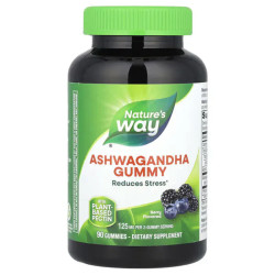 Ашваганда 125 мг, жевательные, вкус ягоды, Nature's Way Ashwagandha Gummies, 90 жевательных конфет