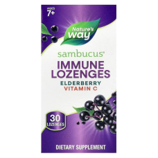 Чёрная бузина с витамином С, Nature's Way Sambucus, для детей от 7 лет, 30 леденцов