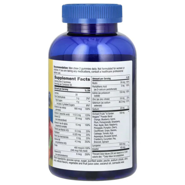 Мультивітаміни для чоловіків, Men's Gummy Multivitamin, Nature's Way, Alive!, фруктовий смак, 130 жувальних цукерок