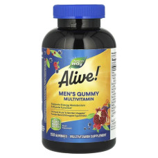 Мультивитамины для мужчин жевательные, Nature's Way Alive! Men's Gummy Multivitamin, фруктовый вкус, 150 жевательных конфет